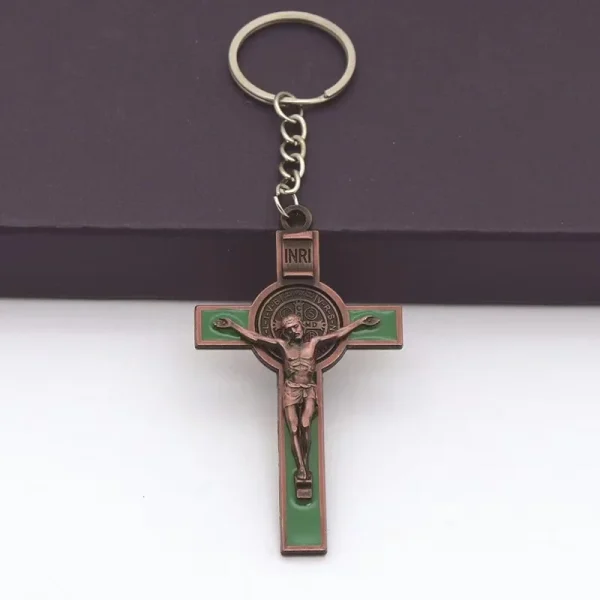 Catholic Christian Jesus Key Ring Car Keychains Women Men Gift Charms Handbag Pendant Cross KeyChains