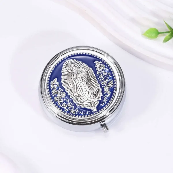 Wholesale Metal Rosary Bead Boxes, Colorful Virgin Mary Themed Small Jewelry Boxes