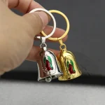 Vintage Small Metal Bell Guadalupe Pendant for Car Bag Decoration Jewelry Keychain Accessories