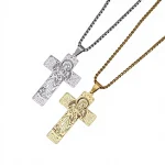 Cross-border European American Retro Trendy Stainless Steel Cross Pendant Necklace Christian Men's Women's Hip-hop Personalized