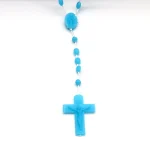 Cheap Multicolor Religious Jesus Plastic Rosary Easter Cross Luminous Necklace Christian Catholic Prayer Beads Gift - Image 6