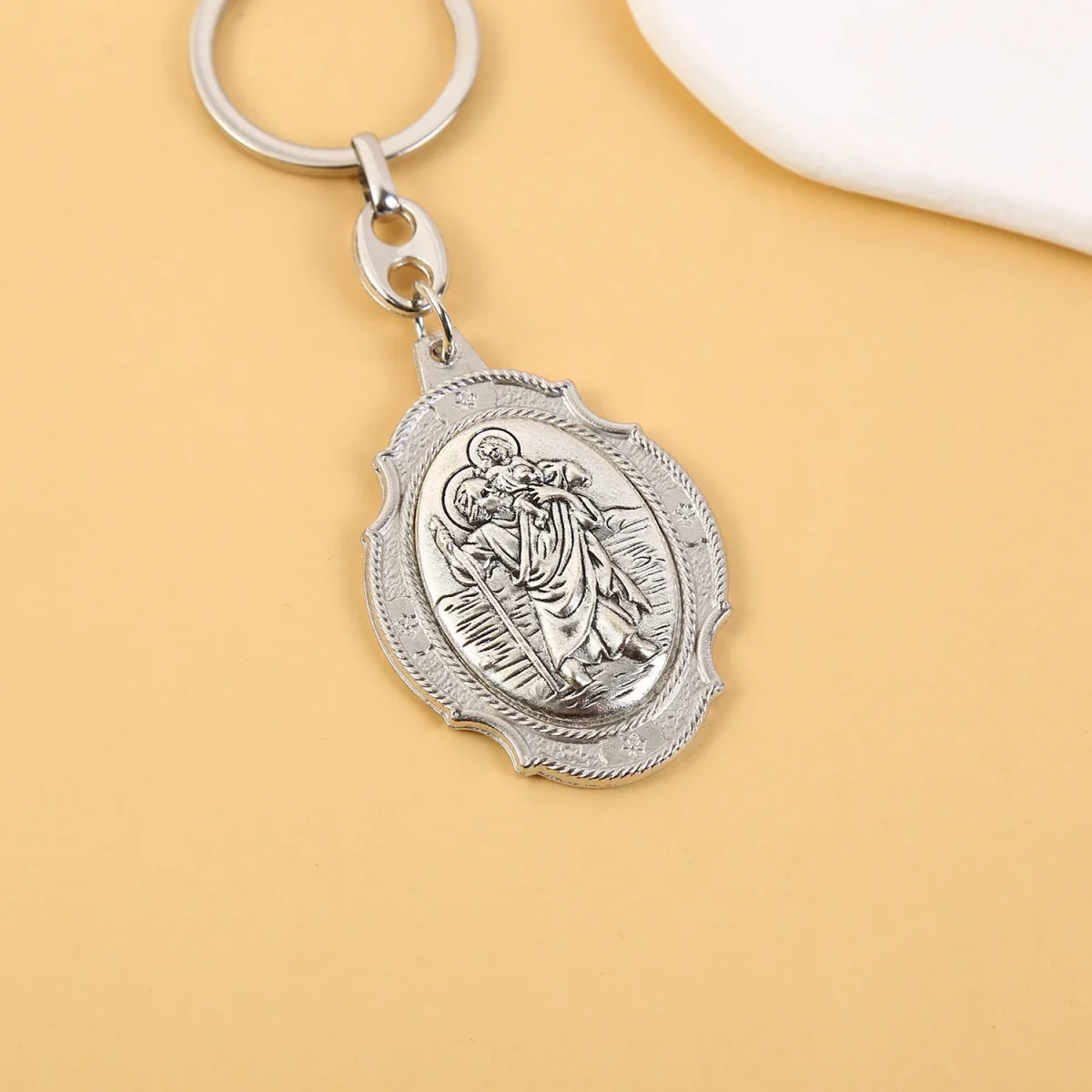 Catholic Patron Saint Travel Master Saint Keychain Pendant Zinc Alloy Ring Creative Communion Baptism Hanging Decorations - Image 5