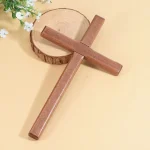 Catholic Vintage Wooden Cross Prayer Pendant Cross Accessories for Christmas for Wall Hanging Religion Gift - Image 3