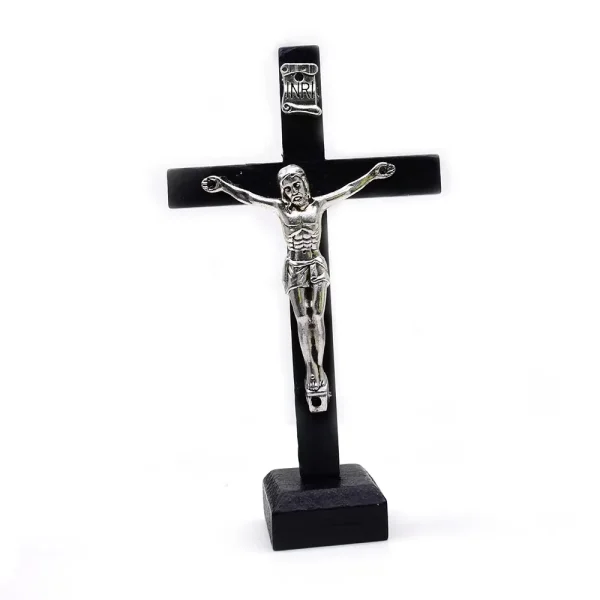 6*10.5cm Wooden Handmade St. Saint Benedict Standing Cross Crucifix Religious Catholic Gift Craft
