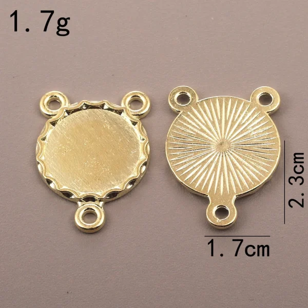 Accessories for Catholic rosary three-hole connector center piece, vintage metal jewelry pendant