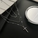 Three-layer Cross Necklace Female NicheAdvanced Collarbone Chain Tide Fashion Catholic Christian Jewelry for Women - Image 6