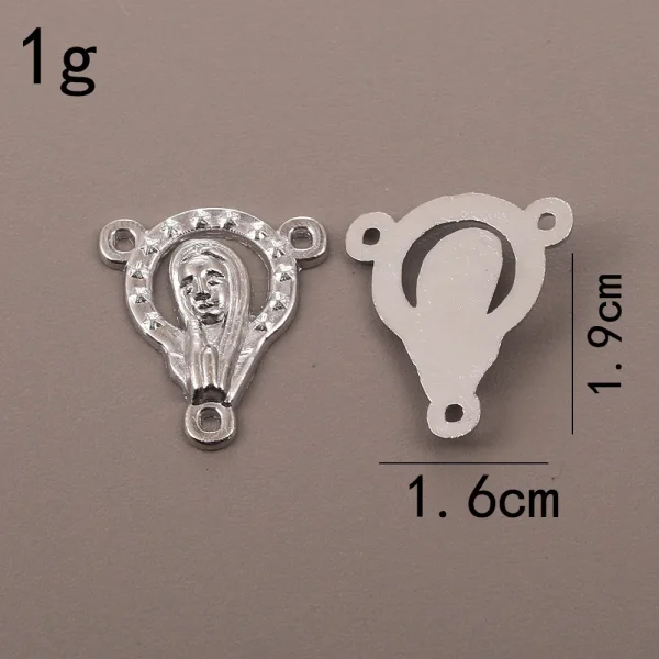 Catholic rosary accessories, oval three-hole pendant, vintage metal jewelry center connector wholesale