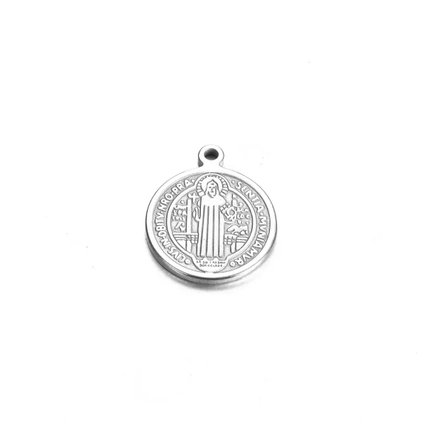 Catholic Stainless Steel Three-dimensional Pendant St. Benedict Exorcism Prayer Holy Relic DIY Jewelry Accessories