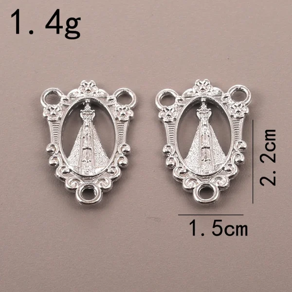 Catholic rosary accessories, oval three-hole pendant, vintage metal jewelry center connector wholesale