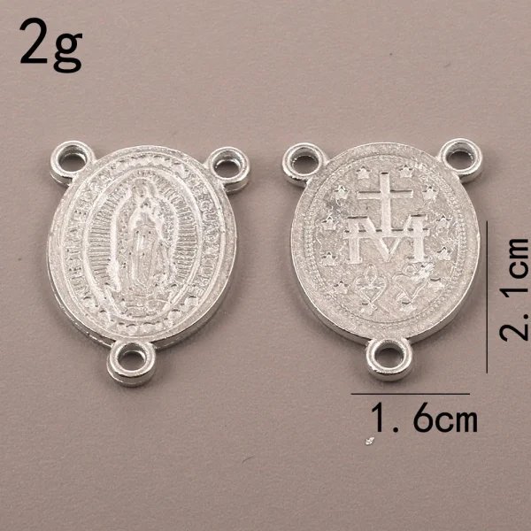 Catholic rosary accessories, oval three-hole pendant, vintage metal jewelry center connector wholesale