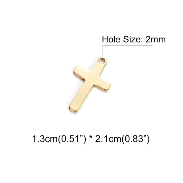 Stainless Steel Mini Size Solid Polished Cross Pendant Religious Cross Charms for Necklace Earring Bracelet Jewelry Maki