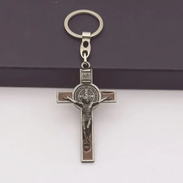 Catholic Christian Jesus Key Ring Car Keychains Women Men Gift Charms Handbag Pendant Cross KeyChains