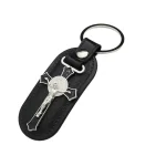 Catholic Cross Jesus Keychain Vintage Retro Metal Crucifix PU Combination Car Pendant Keychain Key Jewelry Pendant - Image 5