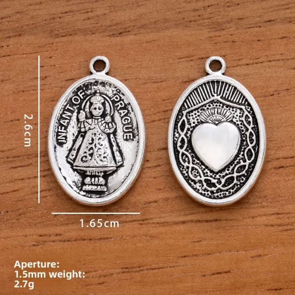 Religious Catholic Priest Round Alloy Pendant Necklace and Bracelet DIY Charms