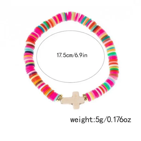 New Cross Soft Pottery Bracelet Bohemian Style Hand-woven Adjustable Soft Pottery Bracelet Spot