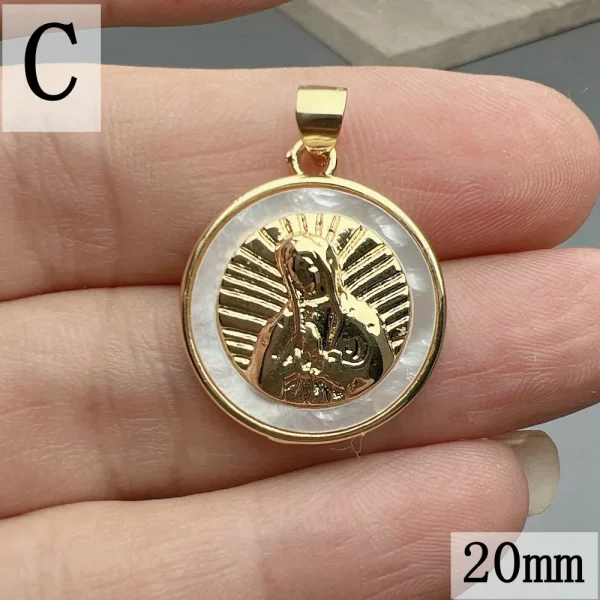Women’s Retro Religious Portrait Pendant 18K Gold DIY Jewelry Accessories Hot-Selling Cross-Border Necklace Pendan