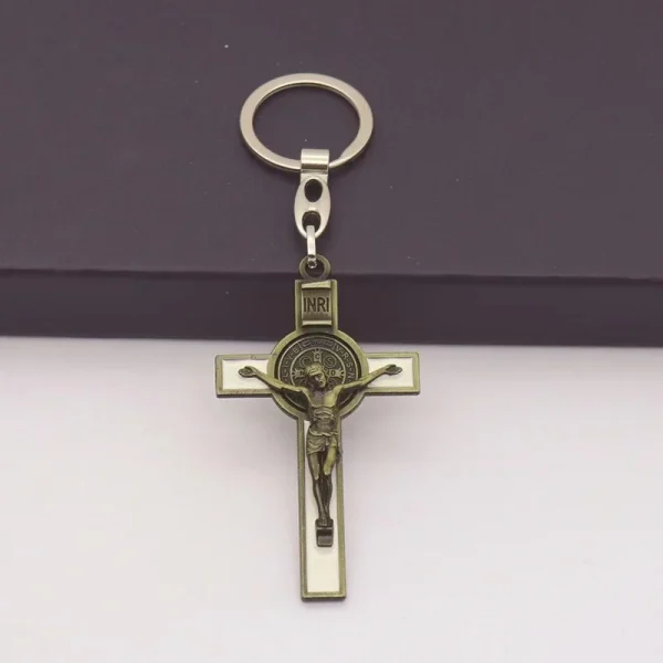 Catholic Christian Jesus Key Ring Car Keychains Women Men Gift Charms Handbag Pendant Cross KeyChains
