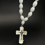 Mecrt Russian Religious Cross Pendant Necklace Gold Plated Rosary Oval Glass Beads Car Fashion Beaded Bracelets - Image 6