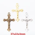 Cross Pendant Zinc Alloy Catholic Jesus Cross Pendant, Christian Religion Faith Charm DIY Jewelry Accessories - Image 3