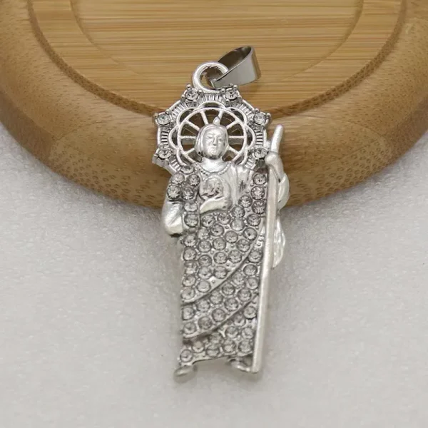 DIY Jewelry Components Hollow-Out Gold Plated Zinc Alloy Jesus Pendant Religious Style Triangle Zircon Charms