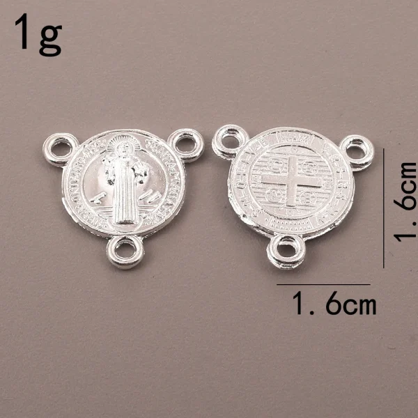 Catholic rosary accessories, oval three-hole pendant, vintage metal jewelry center connector wholesale