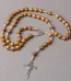 Catholic Wood Rosary Necklace, Wooden Prayer Beads with Zinc Alloy Saint Benedict Cross Pendant, Religious Jesus Neck Je
