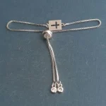Support Custom Double Hole Cross Small Pendant Stainless Steel Hollow Cross Connector Pendant - Image 3