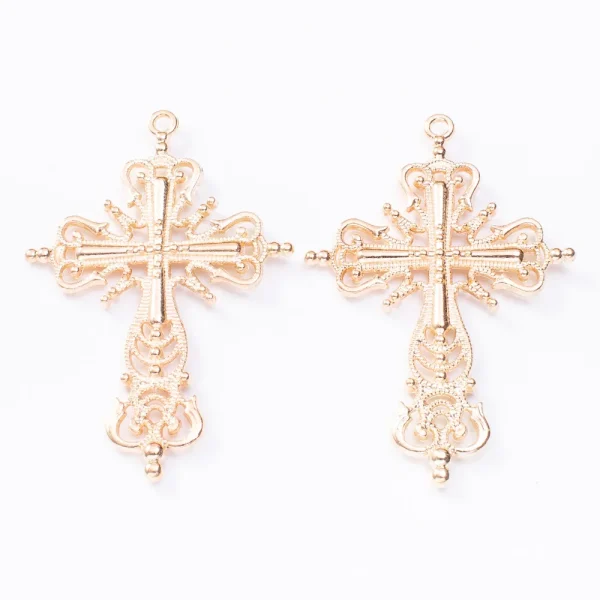 Jewelry Making Charms 63*42.5*4mm Religious Hollow Cross Retro Metal Zinc Alloy Jewelry Fashion Pendant Pendant Making