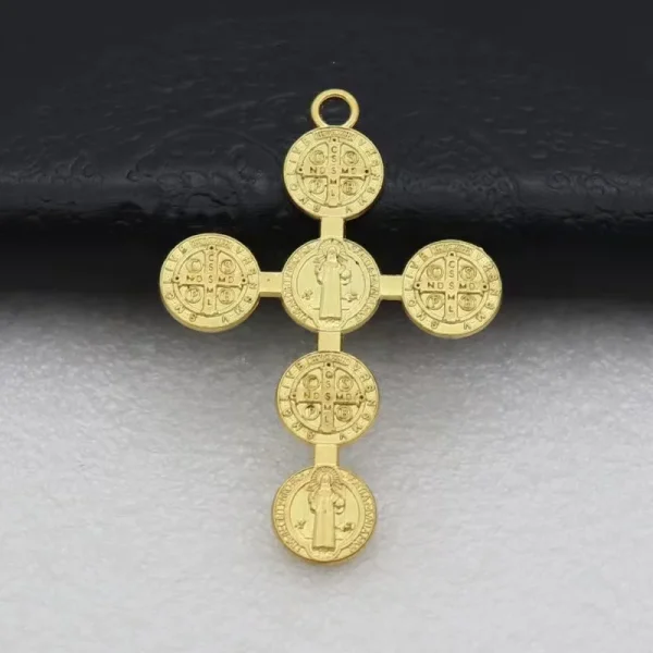 Catholic Jewelry 5.7*3.9cm St Benedict Medal DIY Cross Accessories Pendant for Necklace Wholesale