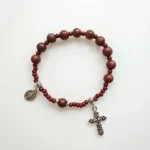 Catholic Bracelets Natural Stone Miyuki Beads Strand Bracelets Single Color Beaded Cross Charms Bracelet - Image 2