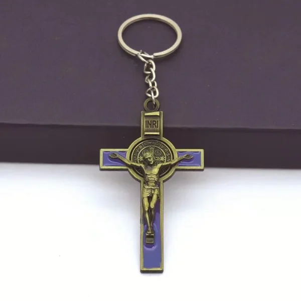 Catholic Christian Jesus Key Ring Car Keychains Women Men Gift Charms Handbag Pendant Cross KeyChains