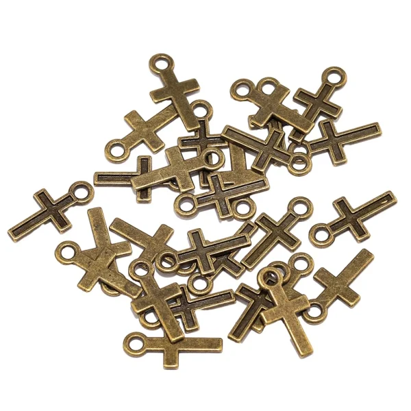 Catholic Religious Mini Cross Pendant Zinc Alloy Jewelry Accessories Children’s Party Gift DIY Wholesale