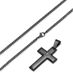 New Religious Catholic Cross Pendant Necklace 18K Gold Plated Stainless Steel Link Chain Gift for Unisex - Image 3