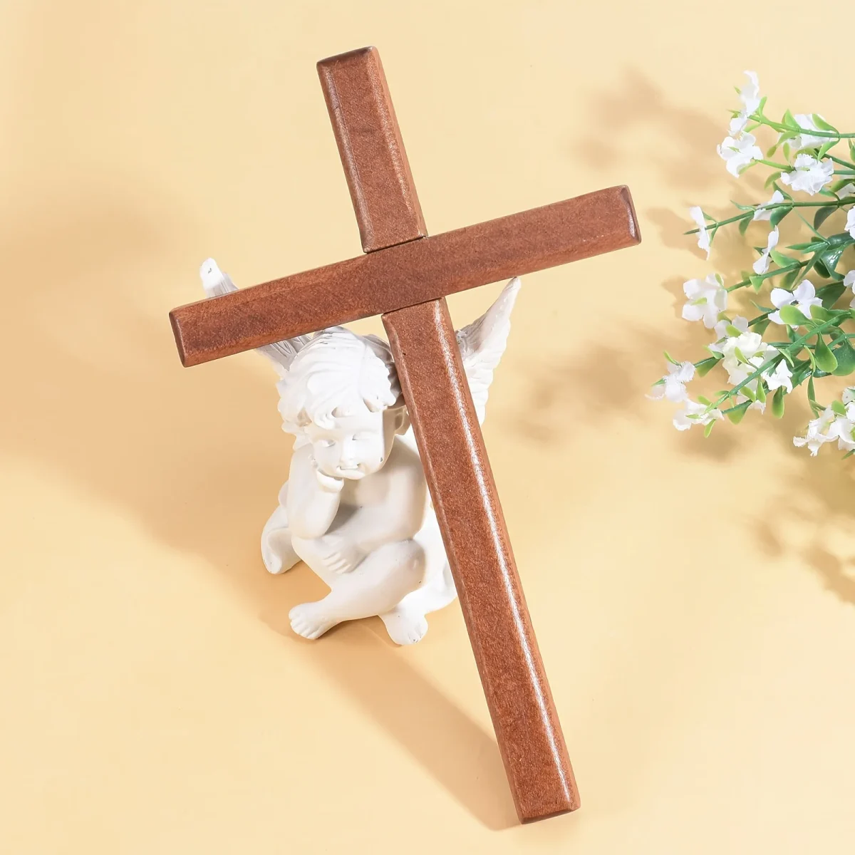 Catholic Vintage Wooden Cross Prayer Pendant Cross Accessories for Christmas for Wall Hanging Religion Gift - Image 2