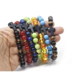 Religious Jewelry Natural Stone Cross Bracelet Stretch Semi-Precious Stone Bead Bracelet - Image 2