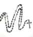 Religious Jewelry Hematite Rosary Beads Cross Pendant Necklaces Catholic Rosary Cross Pendant Black Jewelry Wholesale