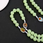 Catholic Rosary Necklace Luminous 10mm Glowing Prayer Pendant Rose Plastic Beads Jesus Icon Christian Jewelry for Easter Gifts - Image 6
