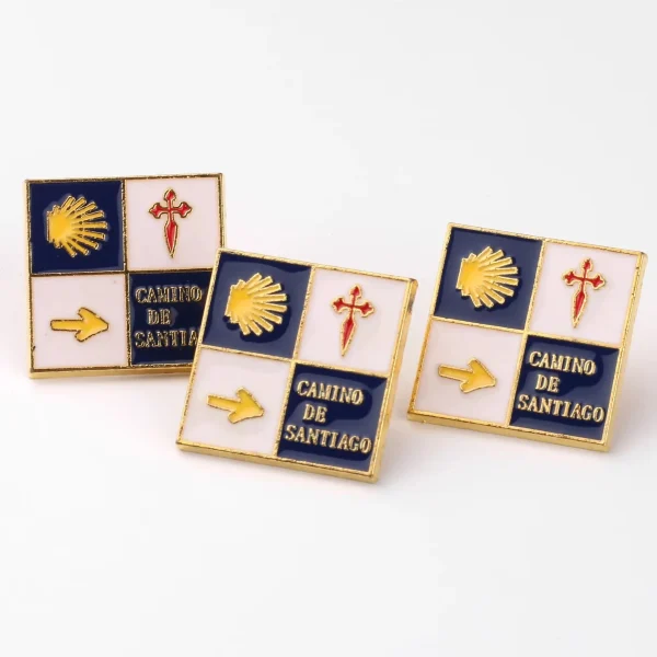 Catholic Square Enamel Brooch Camino De Santiago Personality Metal Christian Badge, Church Clothing Accessories Badge