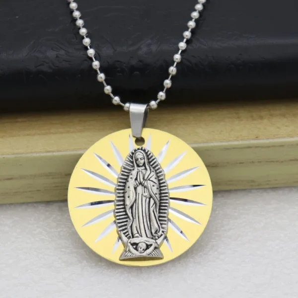 Catholic Jesus Pendant Metallic Fashion Personality Necklace Accessories Laser Craft Jewelry Necklace Pendant