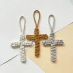 W Cross Pendant Holiday Decoration Hanging Ornament Cotton Rope Woven Handmade Accessory Car Keychain Backpack - Image 4
