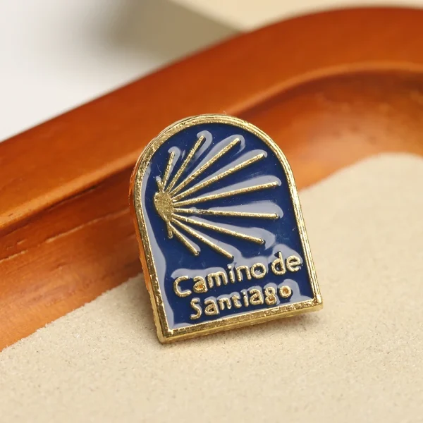 Catholic Square Enamel Brooch Camino De Santiago Personality Metal Christian Badge, Church Clothing Accessories Badge