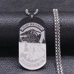 Mecrt Archangel Saint Michael Necklace Stainless Steel Rectangle Religious Pendant Necklaces Saint Shield Necklace for Men Gifts - Image 2