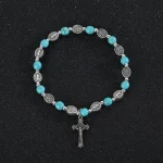 Catholic Jewelry Bracelet Saint Benedict Beaded Bracelet Black Gallstone Alloy - Image 4