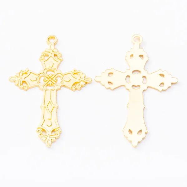 Copper Crucifix Cross Pendant Hollow Christian Cross Accessories Religious Cross Charms DIY for Jewelry Making