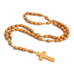 Catholic Prayer Beads Christian Rosary Elliptical Wooden Oval Beads Prayer Crosses Jesus Church Jewelry Easter Gifts Wholesale - Image 2