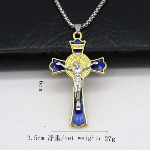 Mecrt Catholic Crucifix Beauty Necklace Keychain Pendant Fashionable Alloy Cross Shell Unisex Source Clothing Pendants C