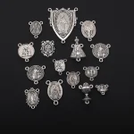 Catholic Jewelry Accessories Pendant DIY Zinc Alloy Bamboo Chain Religious Triangle Rosary Connector Wholesale - Image 3