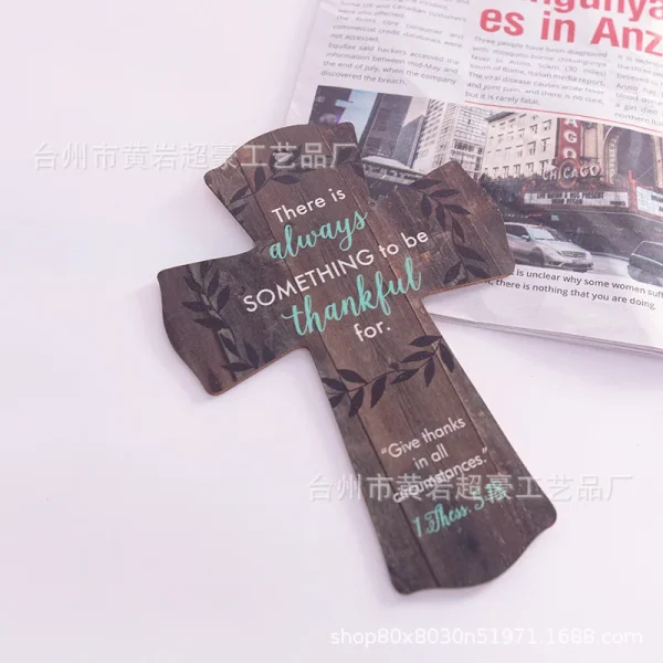 Mecrt Creative Easter DIY Pendant New Home Decoration Wooden Cross Crafts Religious Style with Main Material Jewelry