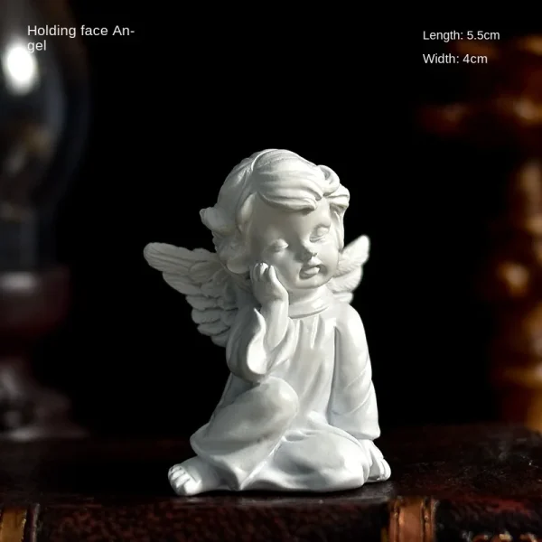 Catholic Communion Baptism Products Angel Ornament Resin Girl Heart Sculpture Tabletop Decorations