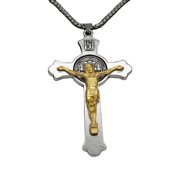 Mecrt Catholic Crucifix Beauty Necklace Keychain Pendant Fashionable Alloy Cross Shell Unisex Source Clothing Pendants C